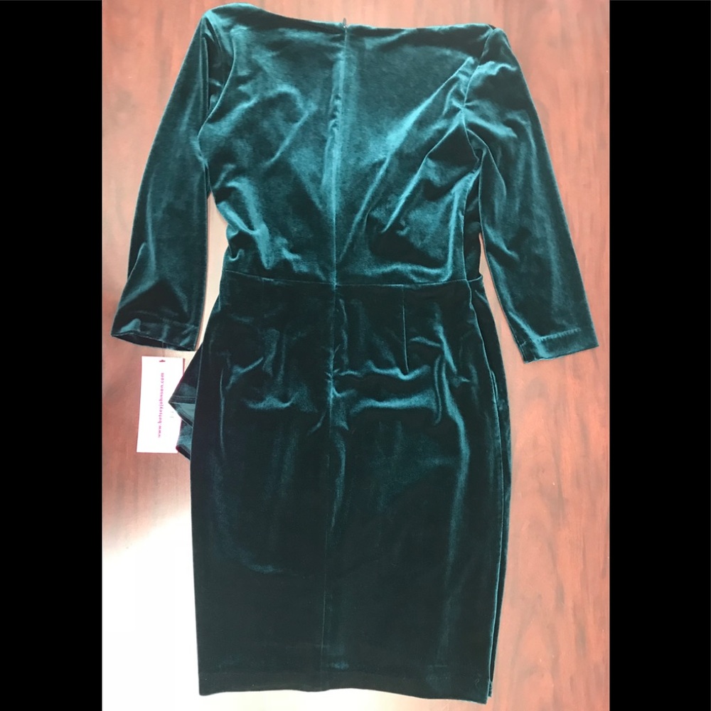 Betsey Johnson Faux wrap velvet dark green - Picture 5 of 8